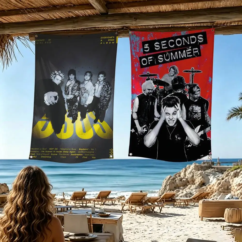 5 Seconds of S-Summers 5SOS  Flags Wall Hanging Tapestry Outdoor Garage Room Decorative flag Background Blanket