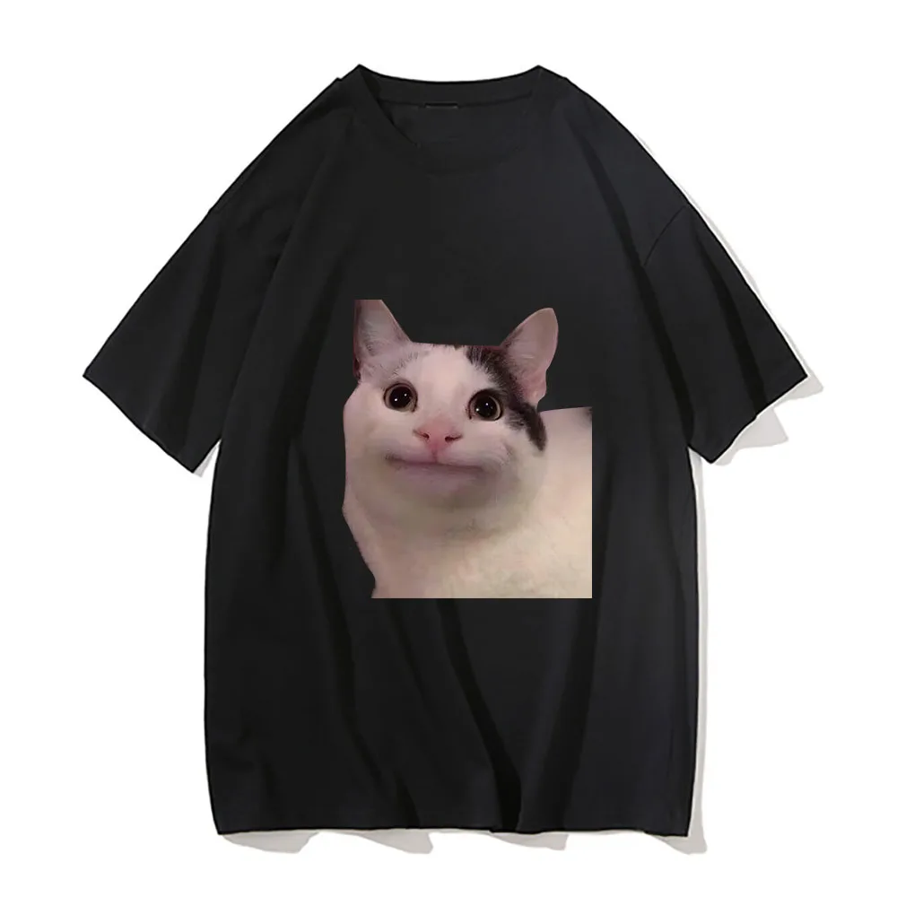 Funny Cute Cat Meme Tshirt Men Women T-Shirt Cotton Streetwear Short Sleeve T Shirt Tee Clothes Slight Strech Streetwear Kawaii