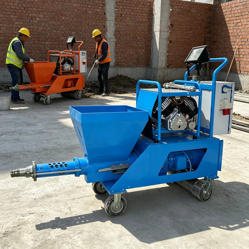 

Customized Automatic Mortar Plastering Spraying Machine Electric Portable For Construction Site High Power Easy Operation