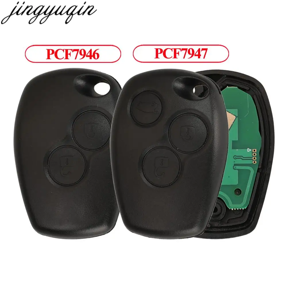 

Jingyuqin 2 Buttons Remote Car Key Alarm 433MHZ PCF7946/7947 For Renault Megane Modus Clio Logan Sandero Duster NO Blade