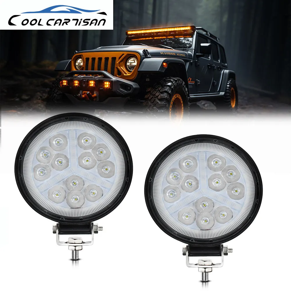 Car Daytime Driving Headlights Beam Round DRL Spotlight 12v 24V  for Boat ATV Car Trucks Off Rpad 4x4
