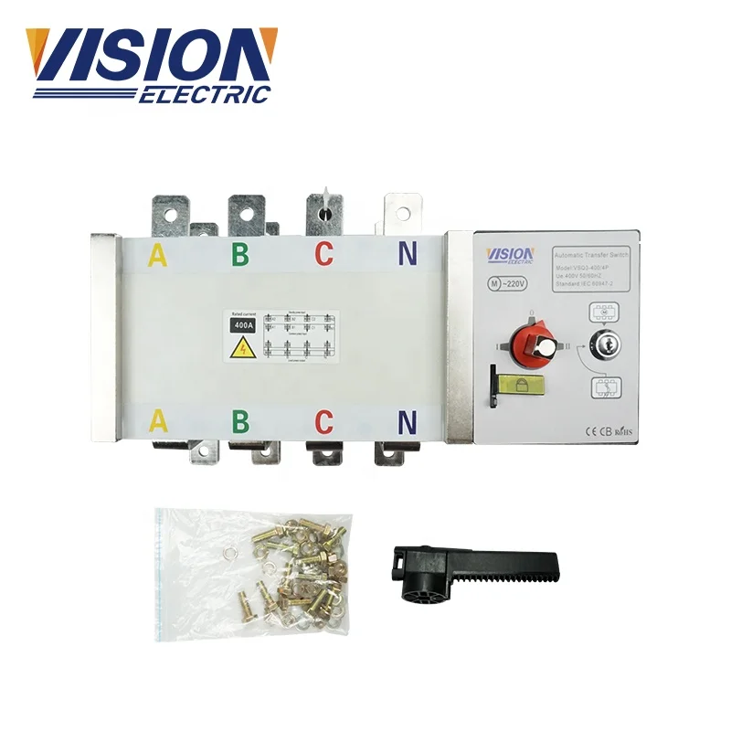 ATS 400A Dual Power Generator ATS 4P 4 Poles Automatic Changeover Switch