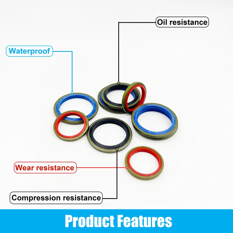 245/100pcs High Press Hydralic Rubber Oil Pipe Seal Gasket NBR Metal Seal Ring Assortment Kits Oil Pipe Seal Ring Rubber Gasket