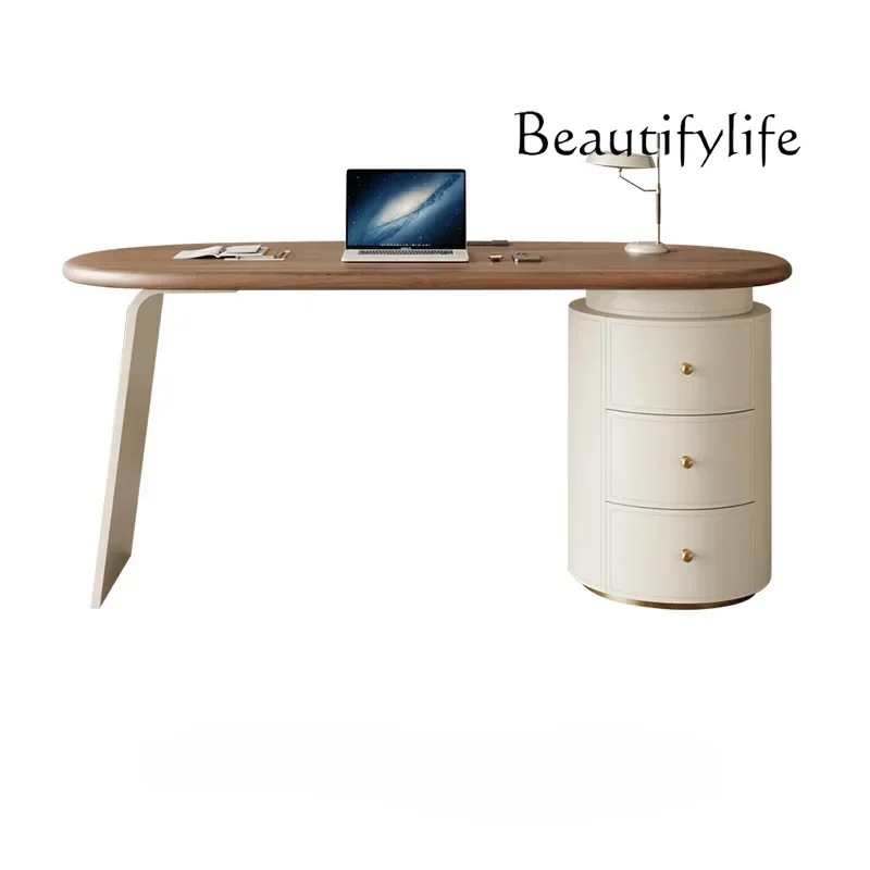 Modern minimalist design home desk saddle leather writing desk computer table