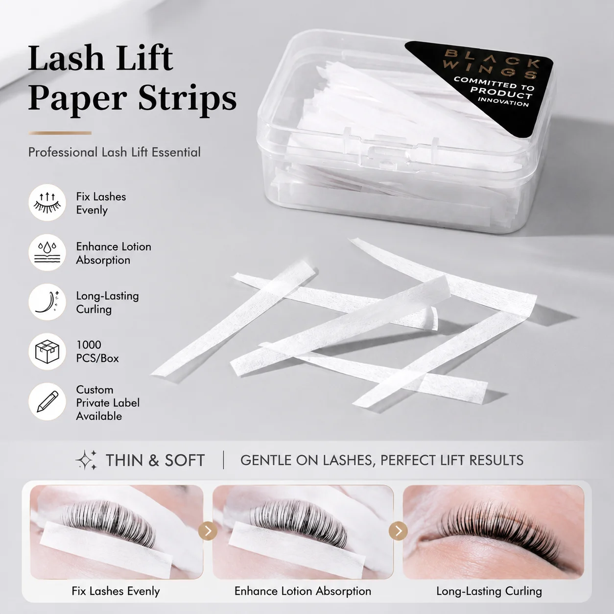 500p Blackwings  Silicone Eyelash Perming Pad Lashes Rods Shield Lifting 3D Eyelash Curler Accessories Applicator Tools