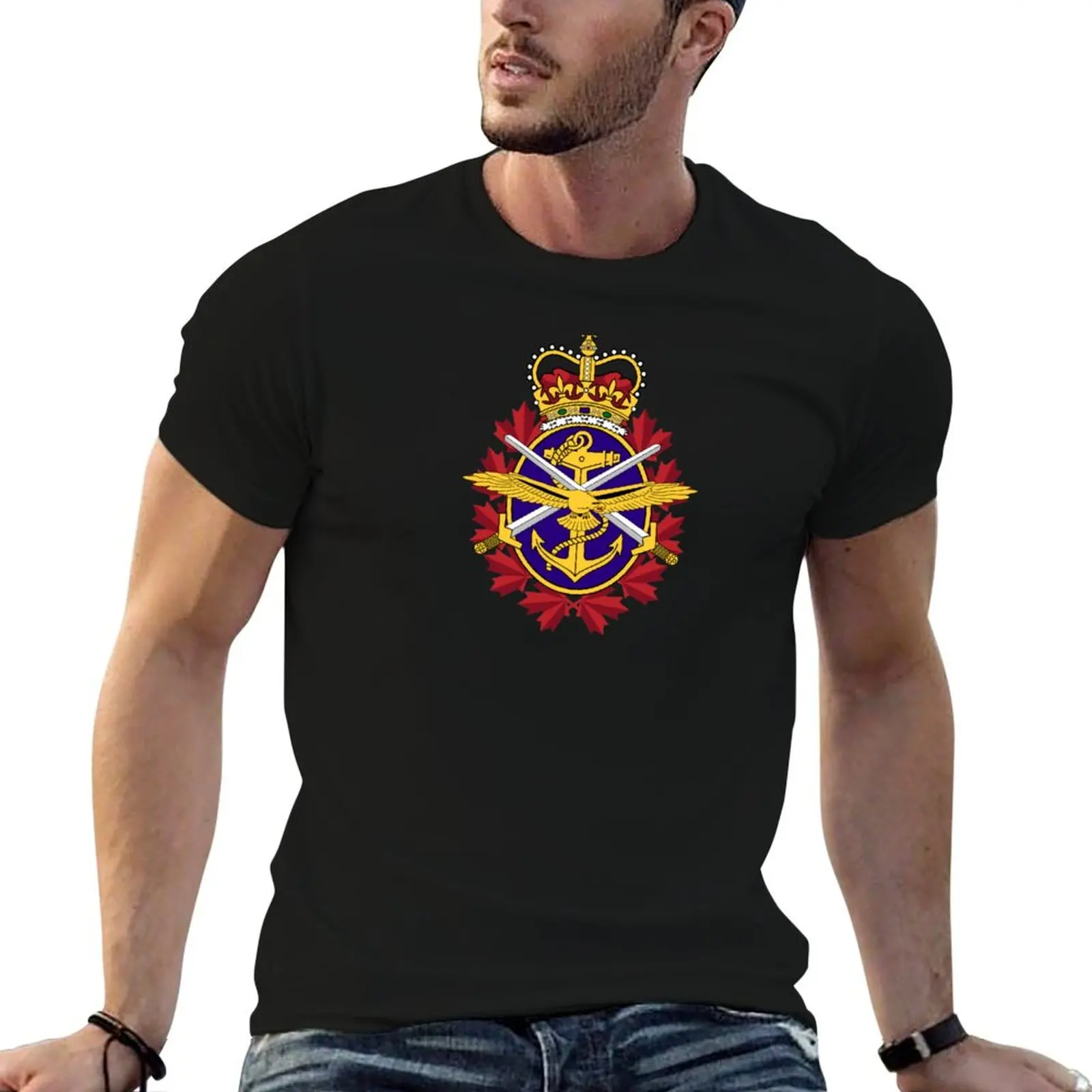 

Canadian Armed forces coat of arms flag T-Shirt t shirt man plain t shirts cotton 100% t shirt man designer T-Shirt