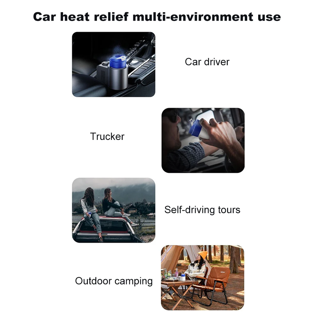 2 في 1 سيارة التدفئة كوب التبريد مع درجة الحرارة شاشة ديجيتال سيارة العزل شرب برودة كوب 12 فولت لرحلة الطريق الأسرة في الهواء الطلق #4