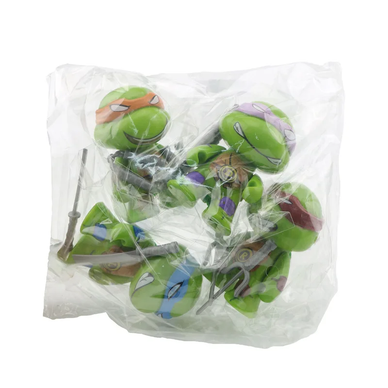 4 teile/satz Kawaii Teenage Mutant Ninja Turtles Michelangelo Donatello Action Figure Auto Ornamente Decor Tmnt Modell Kinder Hobby Spielzeug – Detail 5