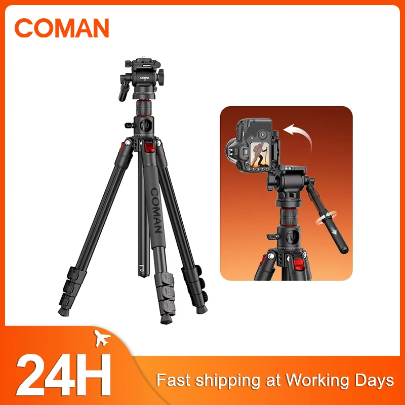 

COMAN KX3939MINI V1 Professional Aluminum Tripod with Ball Head For Monopod DSLR Camera 1810mm Height Adjustable Detachable
