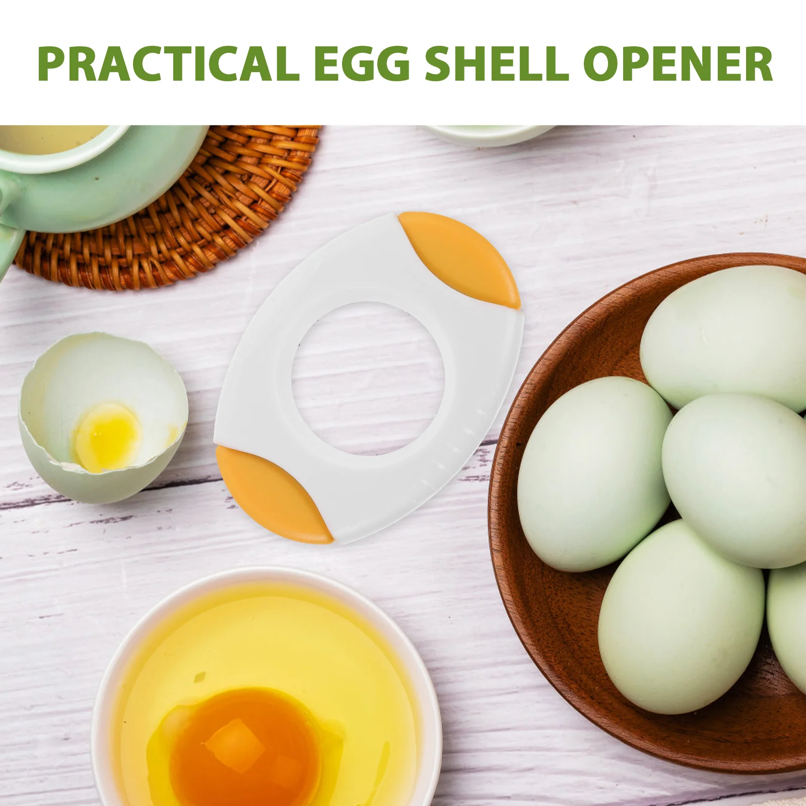 

2Pcs Cutter Smooth Surface Egg Cracker Topper Remover Detachable for Boiled Eggs Eggshell Cutter Eggshell Opener