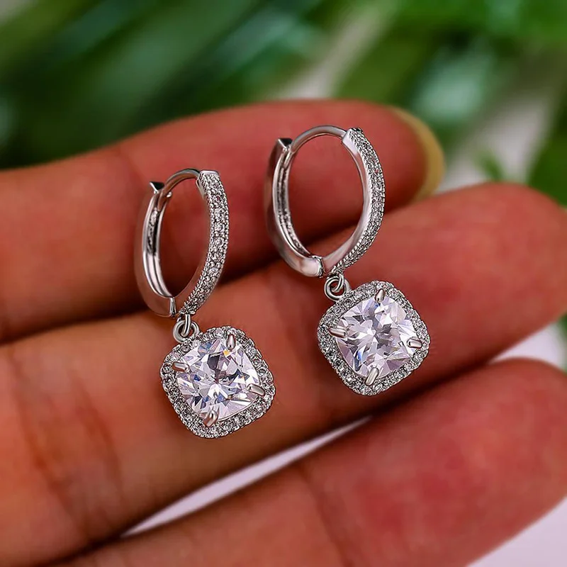 Neue 925 Sterling Silber Ohrringe mit Morganit, Trendige Luxus-Hochzeitsschmuck für Damen, Elegante Damenaccessoires, Modisches Geschenk für Partys
