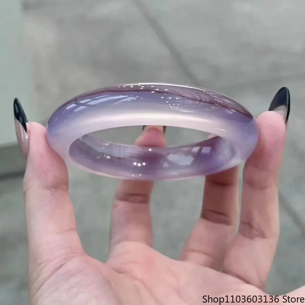 

Violet High-grade High-ice Niche Ice Bracelet Antique New Fashion Women's Bracelet Hand Polishing Natural Jade Jewelry