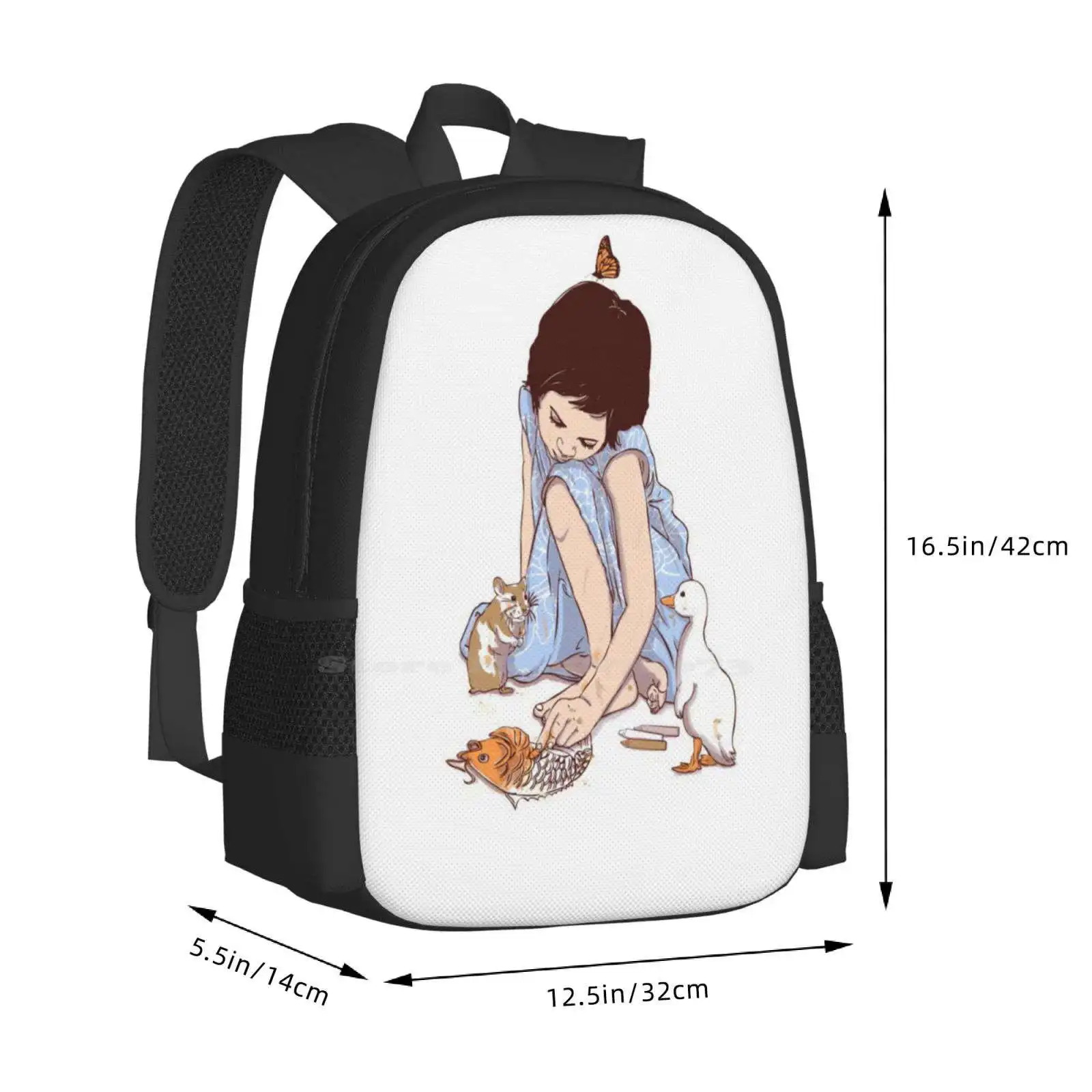 Erstellen Sie Leben 3D-Druck Design Rucksack Studenten tasche Hamster Ente Koi Karpfen Buntstift Xiaobaosg magischen Leben