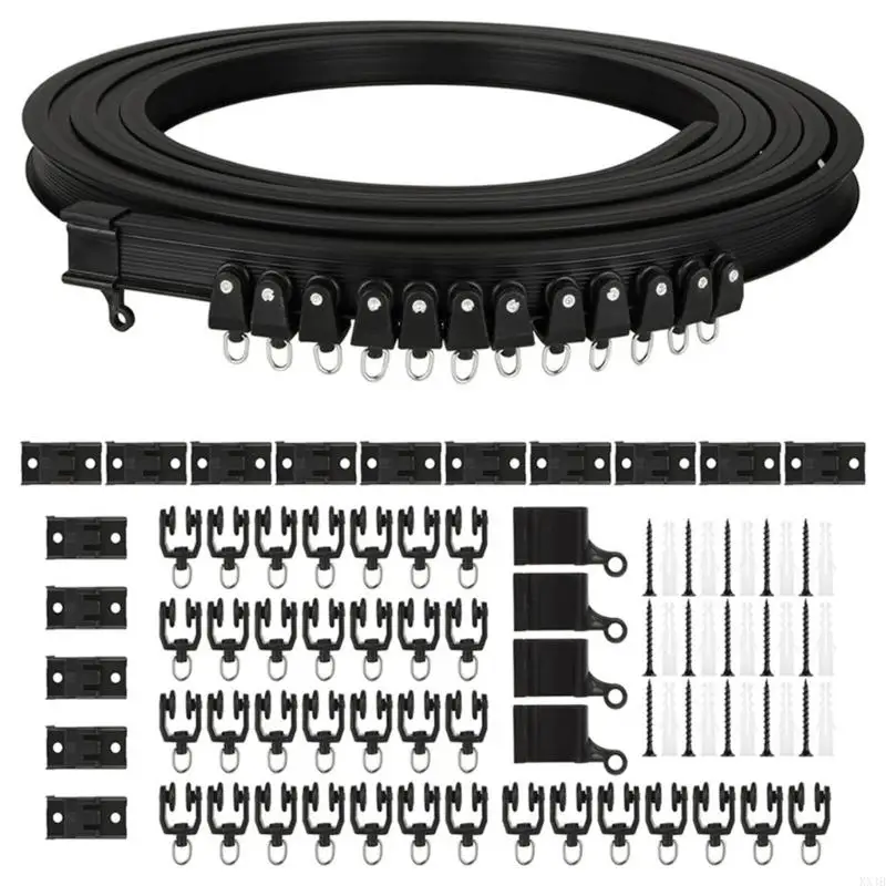 KX4B 5 mètres longueur Curtain Track Set pour les rails rideaux d'installation plafond avec des rouleaux kits pour