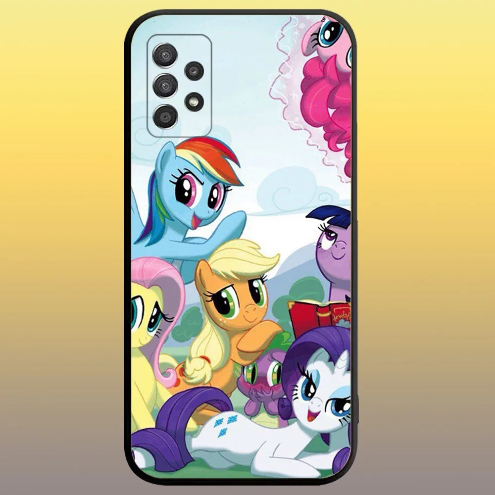 Cute My Little P-Pony Phone Case for SamsungA 91,80,73,72,71,70,53,52,51,42,41,40,32,31,30,22,21,20,13 S 4G 5G Soft Black Case