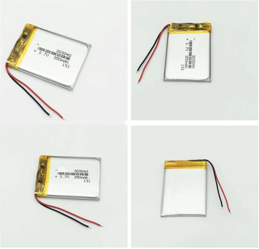 

4x 303040 350mah 3.7V Lithium Polymer Battery For Bluetooth Speaker Smart Watch Recording Pen Rechargeable Li-polymer Batteries