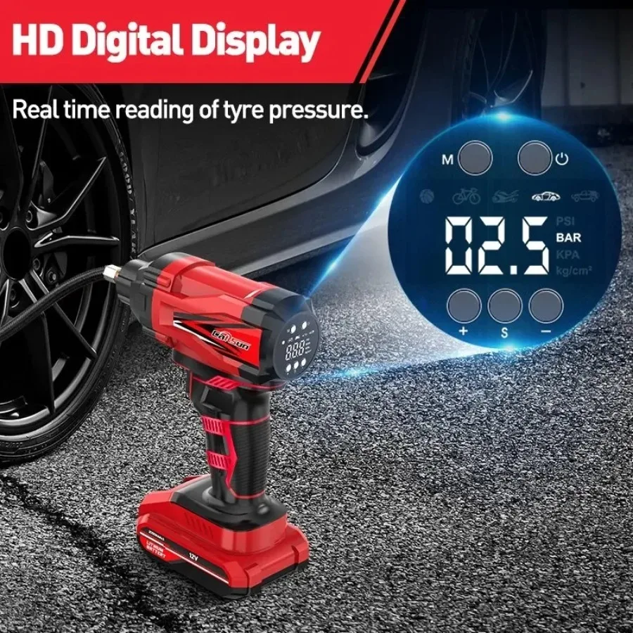 Carsun Car Air Pump Wireless Inflatable Pump Portable Handheld Rechargeable Air Compressor Digital Car Automatic Tire Inflator