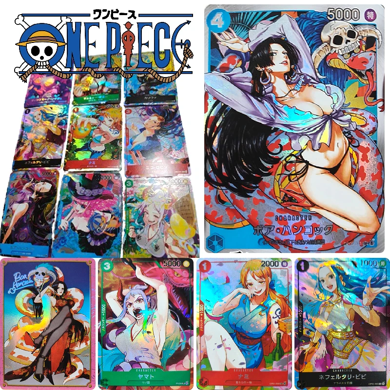 ONE PIECE  Anime Characters Yamato Boa Hancock Nami Loli Beauty DIY Homemade Bronzing Game Toys Collection Card