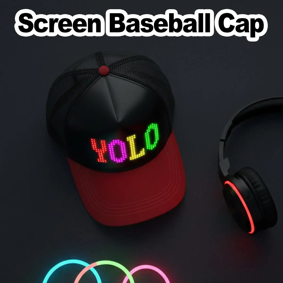 Smart LED Hat Smart Phone Sync Programmable Text Light Up Message Hat Club Accessories Club Rave Art USB Led Gift Deco Men Boy