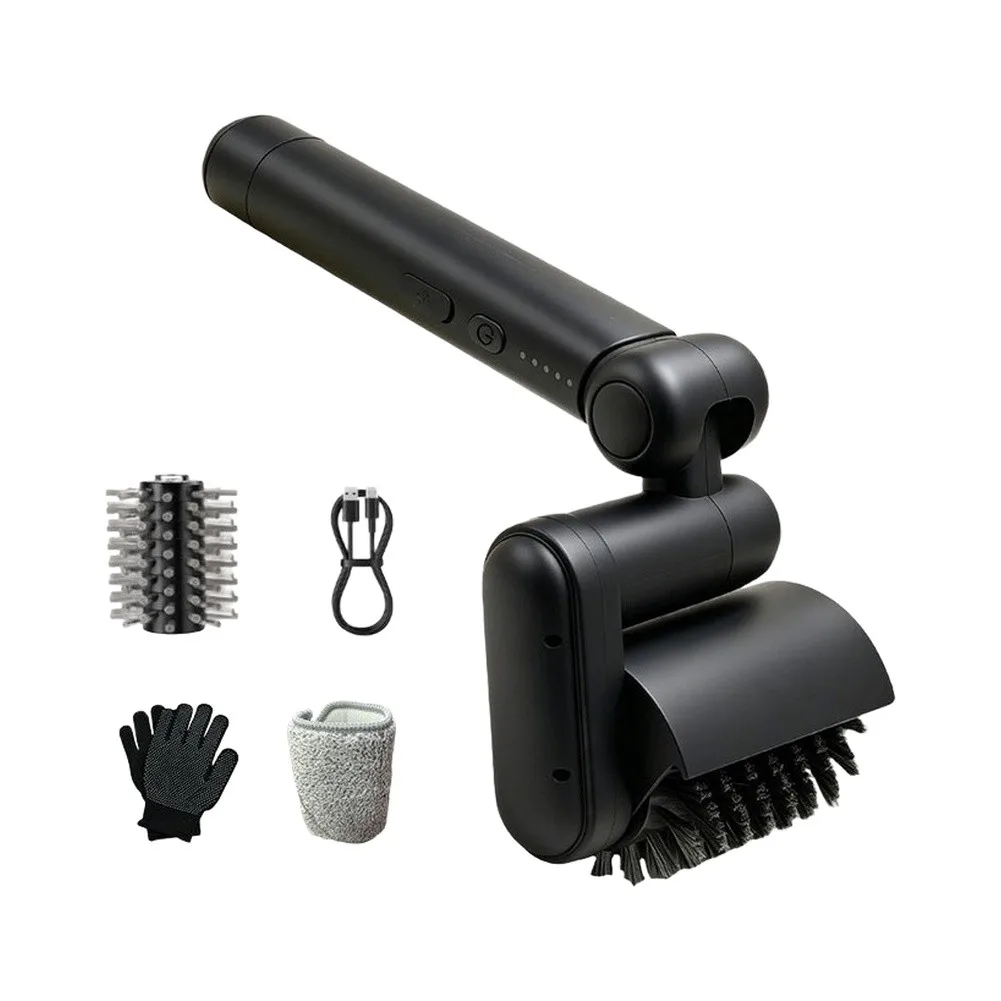 Wireless Electric Grill Brush with Stainless Steel Bristles USB Rechargeable 1100 RPM Roller Cleaner 360mm Length