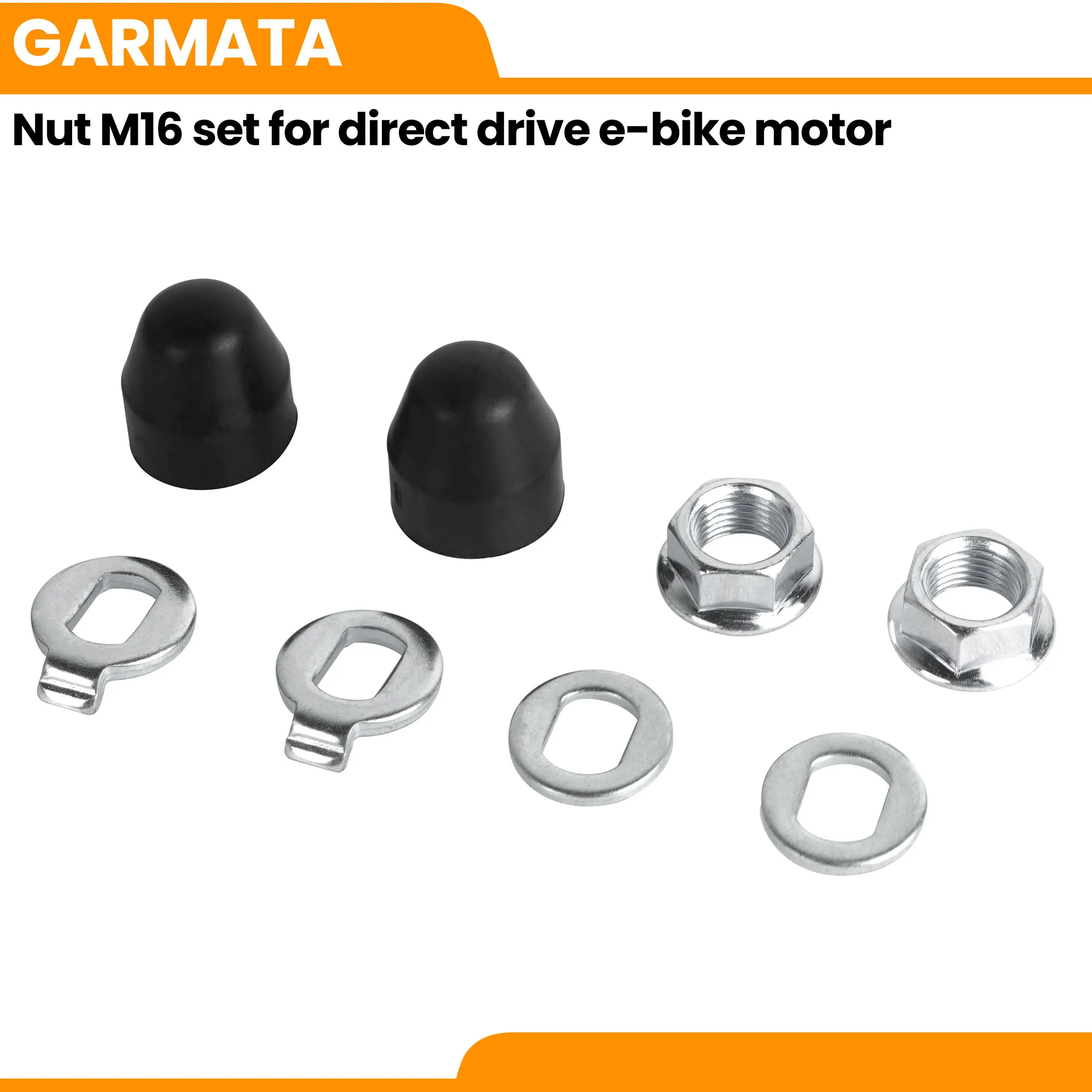 Nut M16/M14/M12 set for direct drive or geared e-bike motor