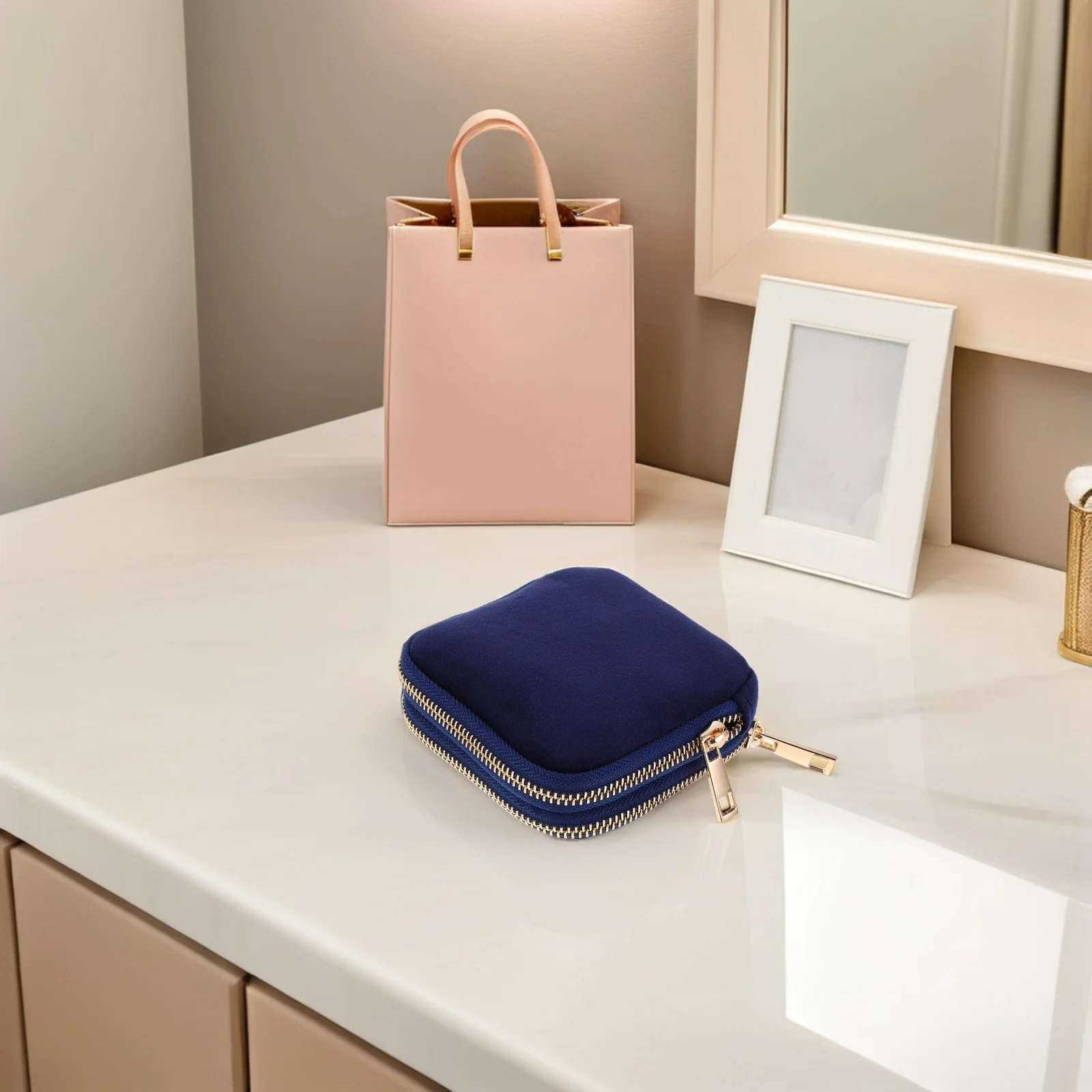 

Jewelry Travel Case Compact Purple For Necklaces Earrings Rings Bracelets Organizer Portable Zipper Pouch Travel Jewelry