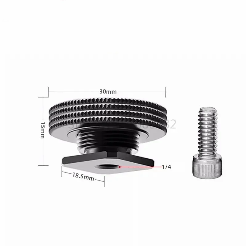 Aluminum Alloy Camera Hot Shoe Screw Adapter to 1/4 for Tripod Microphone Monitor One Nut Microphone Screw Adapter Mounting Base