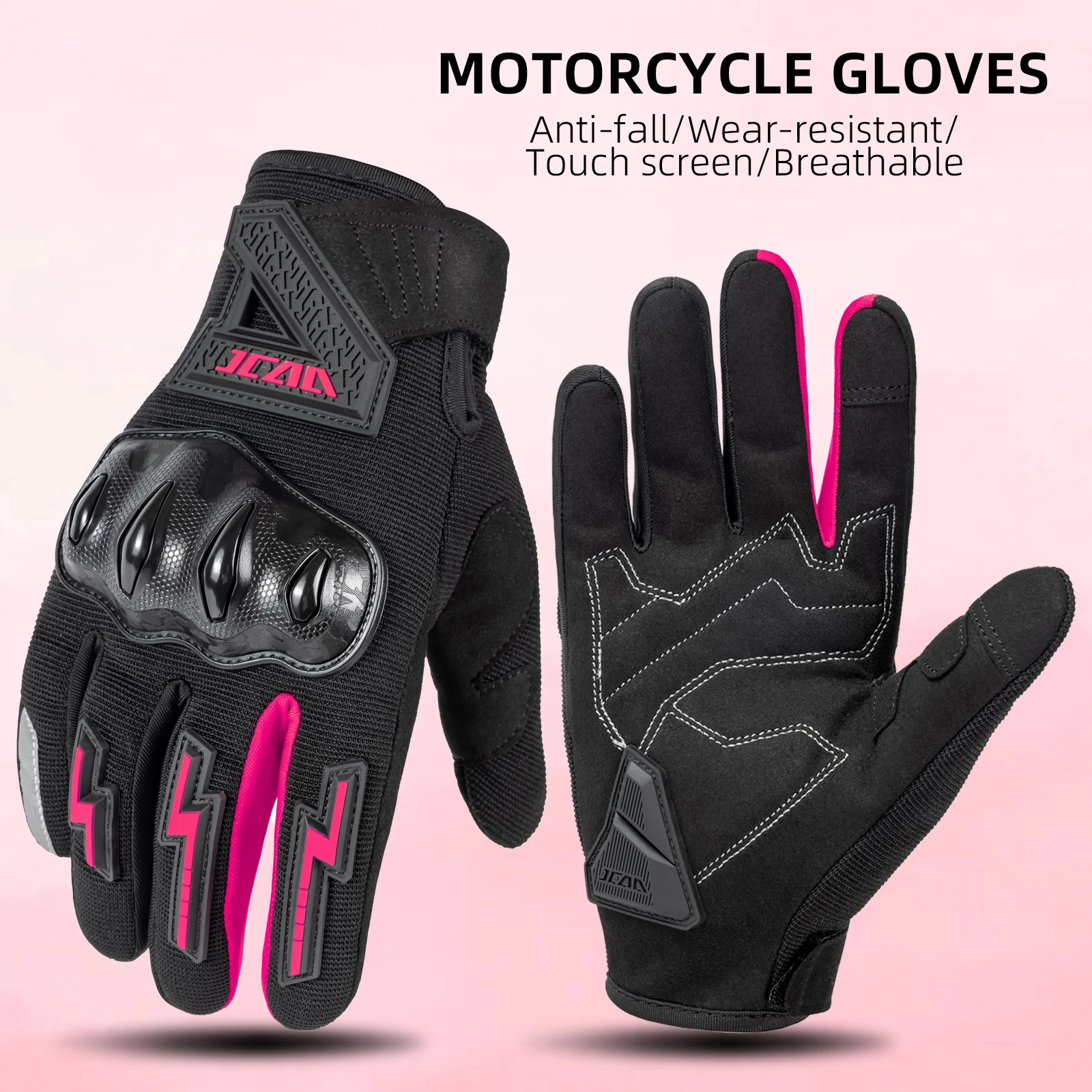 

CE Certification Women Summer Breathable Touch Motorcycle Gloves Lady Pink Sports Cycling Moto Biker Gloves