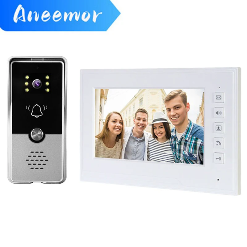 

7 Inch Wired Video Intercom Apartment Remote Access Control Home Security System Video Door Phone for Villa