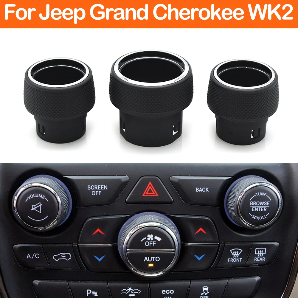 Pokrętło regulacji temperatury klimatyzacji, nagrzewania, radia i głośności na desce rozdzielczej do Jeep Grand Cherokee WK2 2014-2021