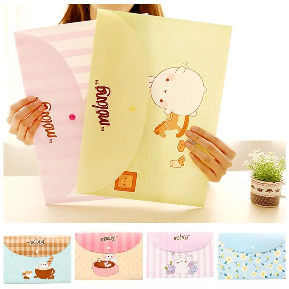 A4 Folder Snap Floral File Bag Paper Document Paper Organizer Storage Bag Office School Supplies Stationery Gift