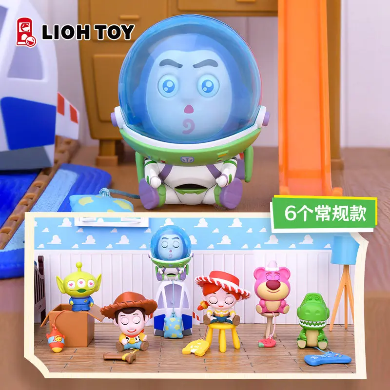 

LIOHTOY Toy Story Goodnight Hug Capsule Toys Pull String Wake Up Buzz Lightyear Alien Woody Lotso New Year Gift For Kids