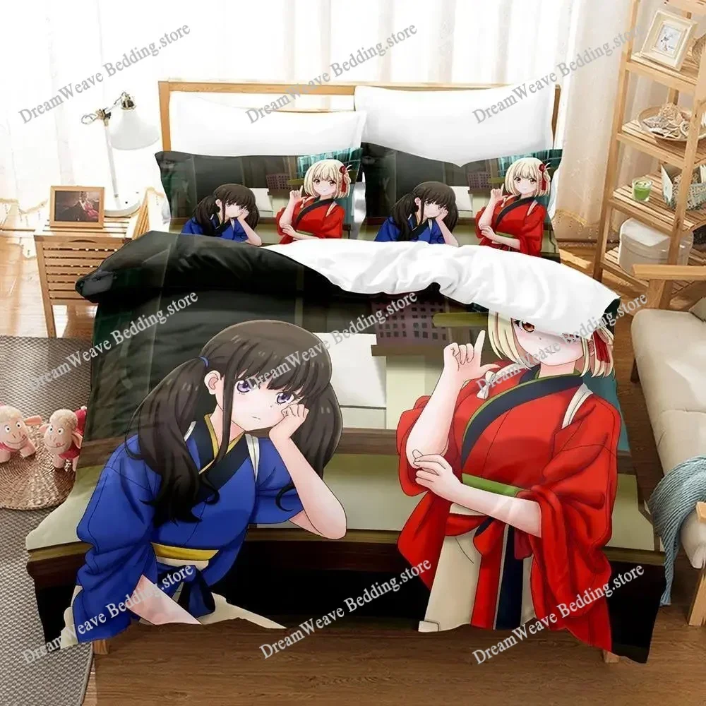 

3D Printed Anime Lycoris Recoil Bedding Set Duvet Cover Bedroom Comforter Single Twin King _Size Quilt Cover Home Textiles741