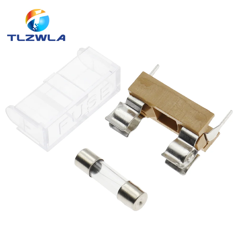 5PCS 5*20mm 6*30mm 250V Glass Fuse Holder Transparent Holder With Transparent Cover Fuse Blocks 5X20MM 6X30MM Insurance Header