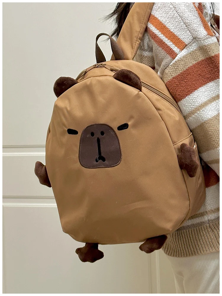 

Cute Capybara Cartoon Bapa Large Capaci Student Travel Bag Double oulder Pa for Outings And School in Korea And Japan