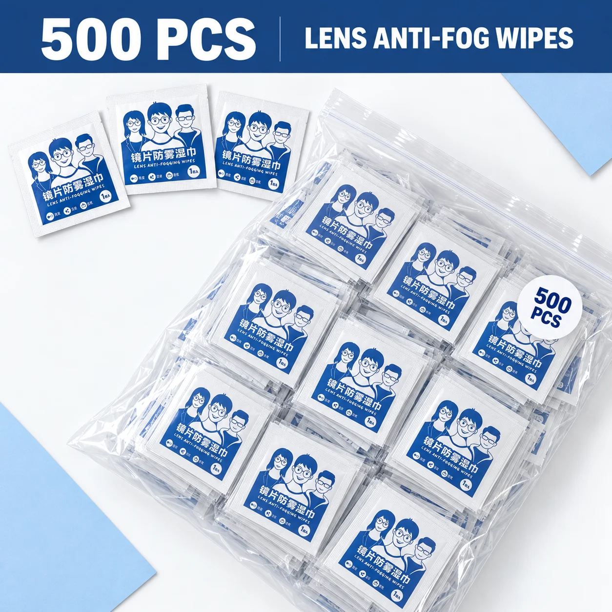 500 Pieces Set Quick Cleaning Lens Cloths Portable Oil Stain Removal Convenient Carry-Easy-To-Use Microfiber Wipes for Glass