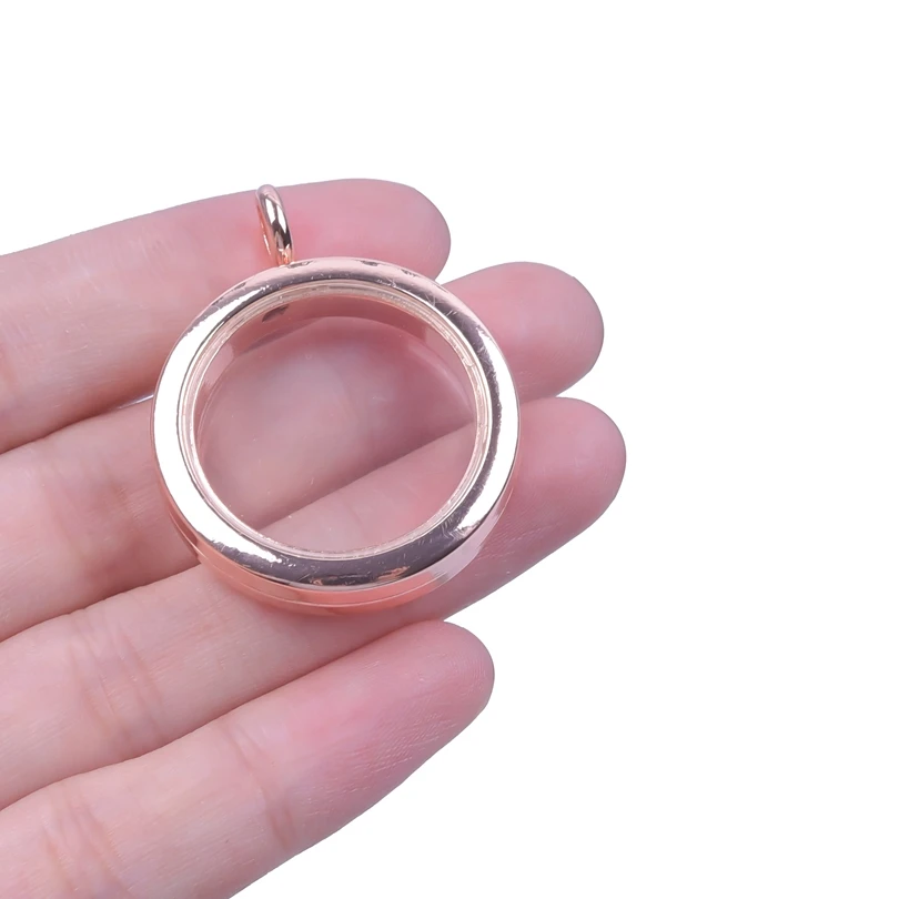 1-5pcs Round Memory Locket Pendant for DIY Jewellery