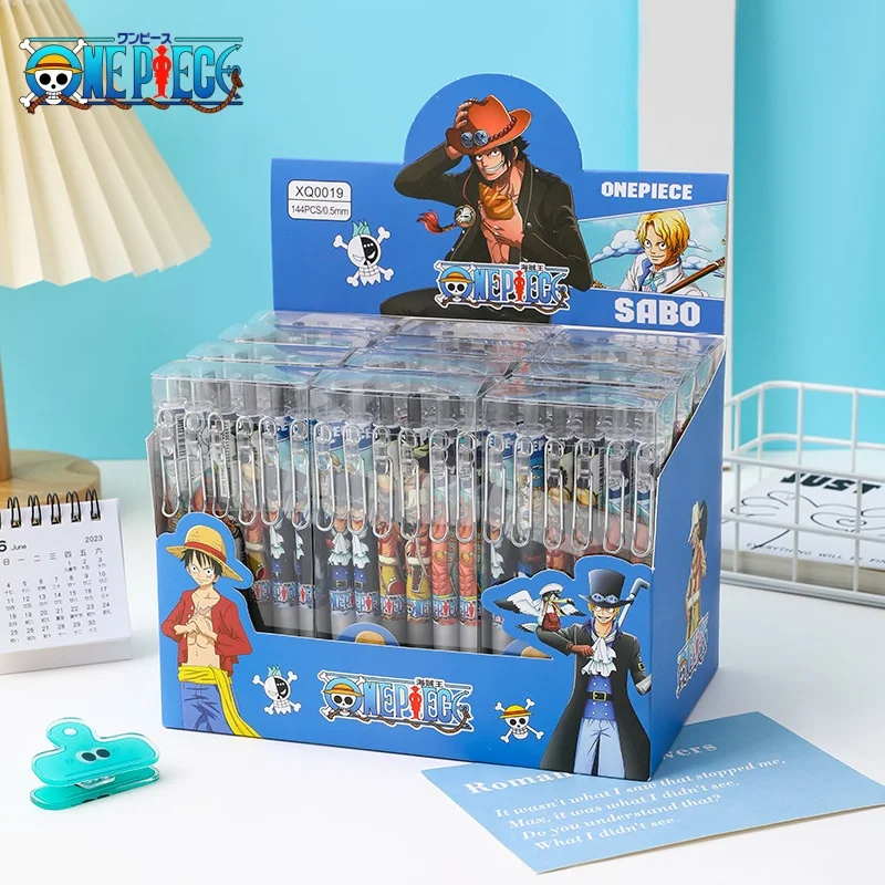 One Piece Anime Metal Hook-Shaped Pen Holder Neutral Colors Student Stationery Set Character Desk Accessory sign pen