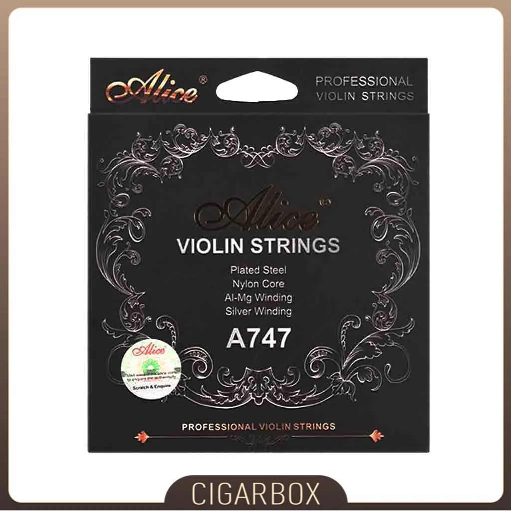 

Alice A747 Universal Full Set E-A-D-G Violin Fiddle String Nylon Core Al-Mg/Silver Winding Size 4/4 Violino Strings