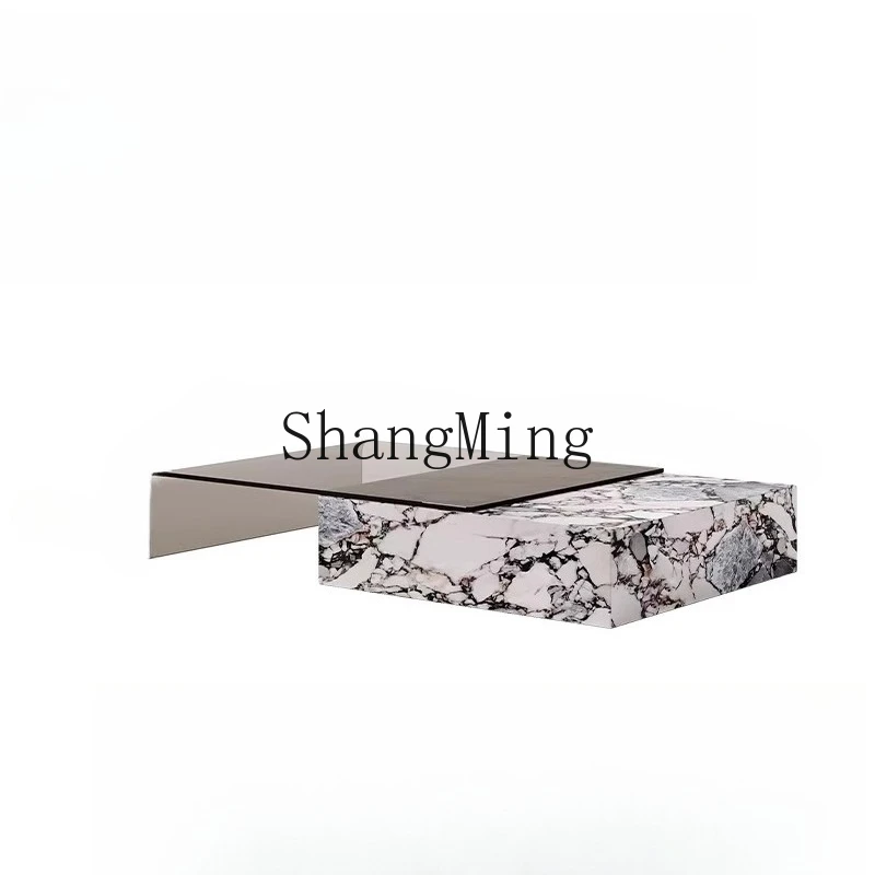 

FG marble coffee table minimalist living room household simple modern telescopic tempered glass