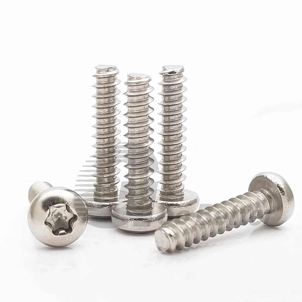 Six-Lobe Machine Screw M2 M2.5 M3 M4 M5 M6 M8 304 Stainless Steel Plum Blossom Lobe Round Pan Head Bolt Screw Length=3-60mm