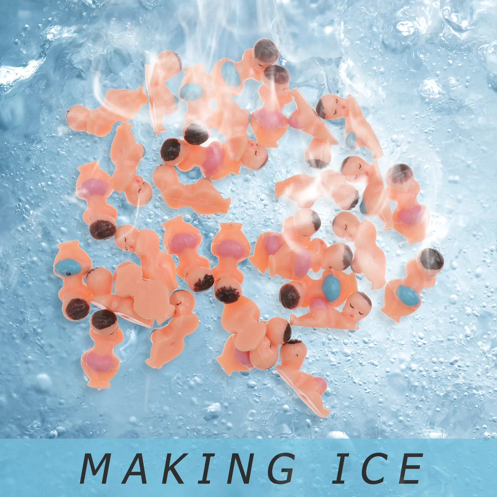 

100 шт. пластиковых игрушек для ванной в форме мини-мальчиков, розовые и голубые, 1,8x0,8x0,8 см, большой набор, подарок для малышей, развивающие и веселые игрушки