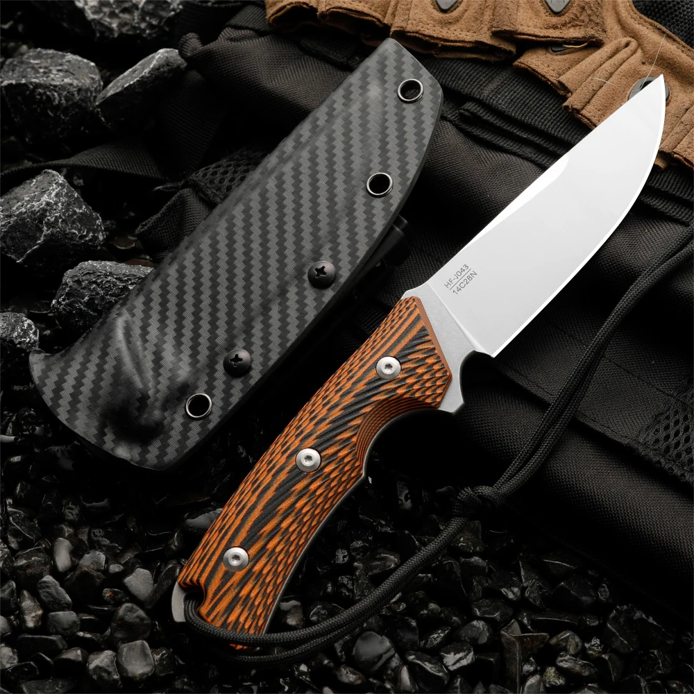 High-quality steel fixed blade, outdoor knife, camping knife with high-hardness stainless steel integrated skeleton and sheath, view 2