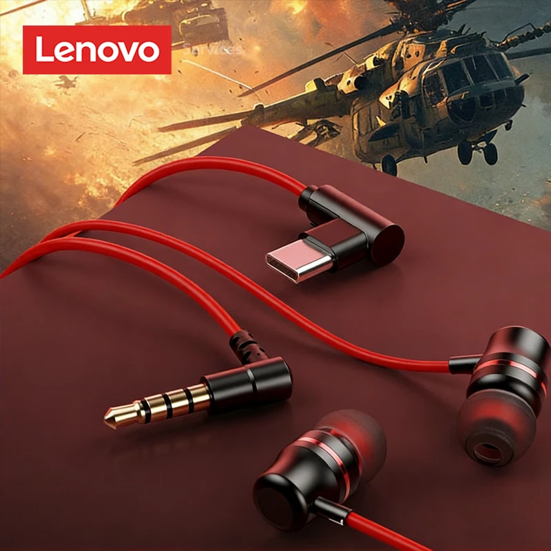 Lenovo YF38 écouteurs filaires type-c/3.5mm Jack casque filaire avec micro pour ordinateur portable tablette téléphone Sport casque de jeu