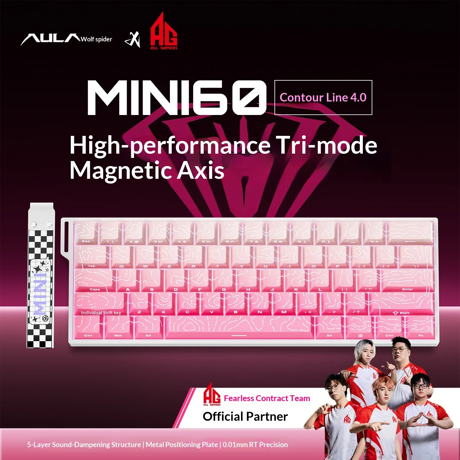 

Aula Mini60he Gaming Keyboard Triple Mode Magnetic Axis Mechanical High Performance Low Latency Universal Esports And Fps Games