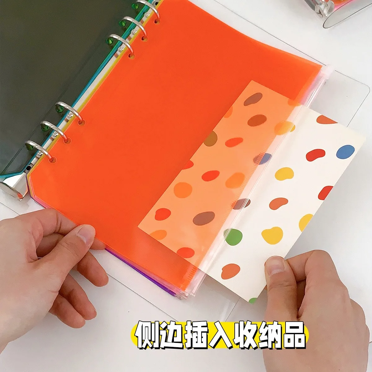 7 pezzi/confezione di cartelle tascabili con cerniera in PVC satinato classificato A5/A6 tinta unita - rosa/blu/nero