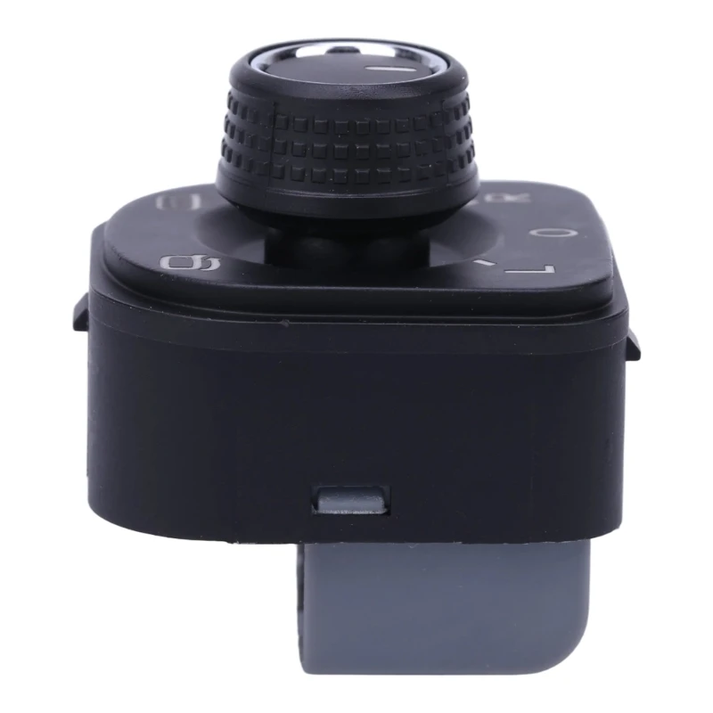 Black ABS Side Mirror Adjustment Control, Part 5ND959565F with Turning Knob, Left and Right Selector Symbols, and a Heating