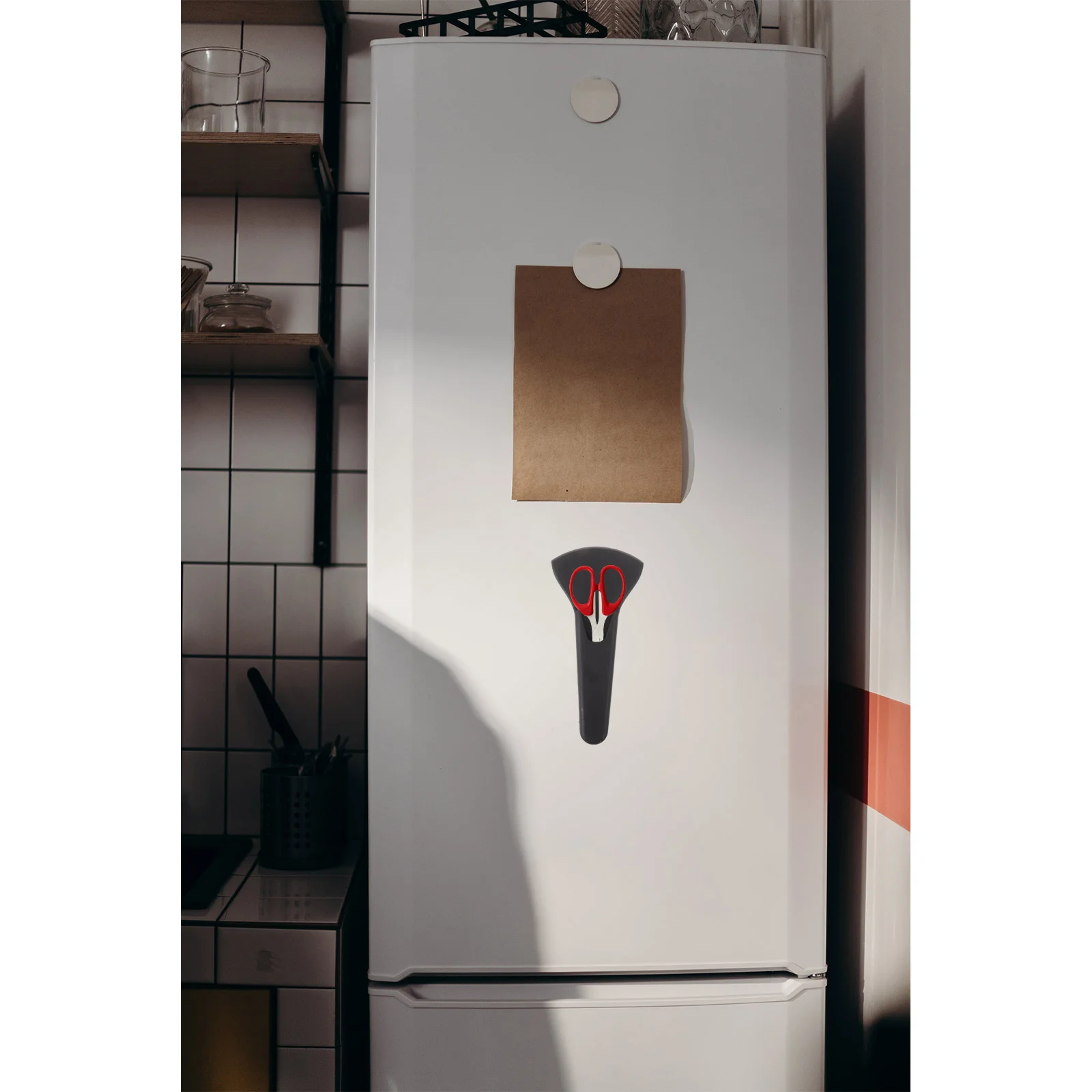 Refrigerator Scissor Sleeve Home Storage Rack Organizer Business Card Magnet Holder Flyer Magnetic Shelf Convenient