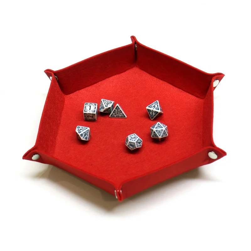 1pc Random color Hexagonal Foldable Felt Dice Tray RPG Tabletop Game Dice Storage Tray Easy Modern Dice Rolling Tray