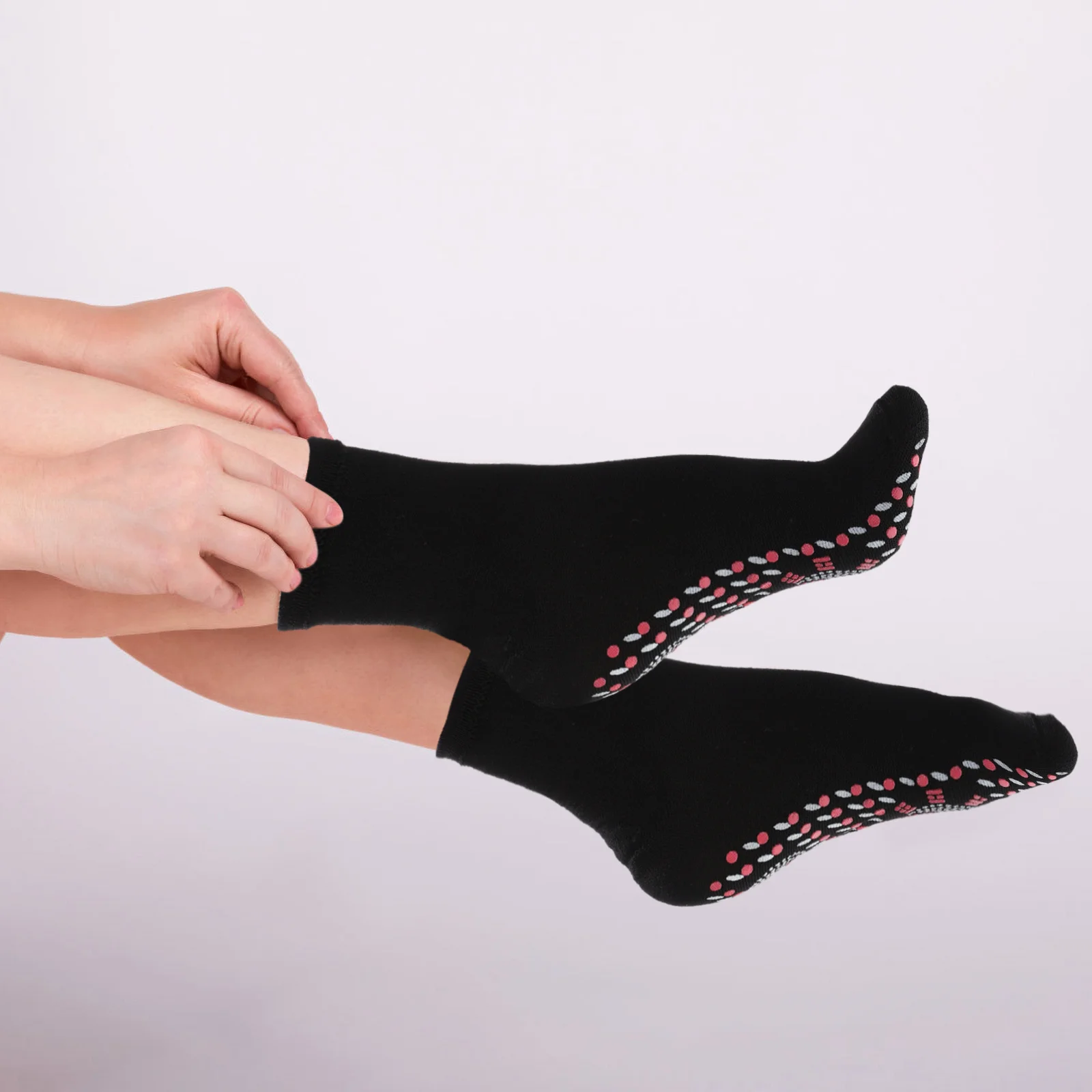 

4Pairs Heated Socks for Winter Thermal Cotton Socks with Massage Dots Warm Footwear for Cold Weather Daily Wear Skiing